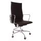 Aluminum Executive Leather Office Chair - High-back - With Wheels and Adjustable