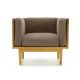 Stockroom Brentwood Fabric Solid Oak Wood Lounge Chair and Single Seater Sofa