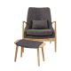 Cameron Solid Wood Upholstered Lounge Chair
