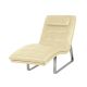 Ettore Leather Chaise Lounge Chair with Steel Frame