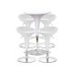 Silvia Round Adjustable Bar Table and Silvia Adjustable Bar Stool Combo Set - Set of 4 - White