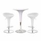 Silvia Round Adjustable Bar Table and Silvia Adjustable Bar Stool Combo Set - Set of 2 - White