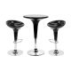 Silvia Round Adjustable Bar Table and Silvia Adjustable Bar Stool Combo Set - Set of 2 - Black