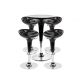 Silvia Round Adjustable Bar Table and Silvia Adjustable Bar Stool Combo Set - Set of 4 - Black