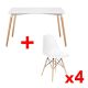 Rectangle Dining Table and Stockroom Birch Dsw Style Dining Chair Combo Set - White