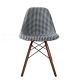 Stockroom  Walnut Dsw Style Houndstooth Pattern Fabric Dining Chair