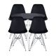 Stockroom  Eiffel Round Dining Table and Stockroom  Eiffel Dsr Dining Chair Combo Set - Black