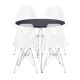 Stockroom  Eiffel Round Black Dining Table and Stockroom  Eiffel Dsr Transparent Dining Chair Combo Set
