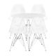 Stockroom Eiffel Round White Dining Table and Stockroom Eiffel Dsr Transparent Dining Chair Combo Set