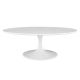Tulip Style Oval White Coffee Table