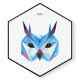 Stockroom  Artworks - Hexagon Canvas Wall Art - Bluetone Geometric Owl - More Sizes