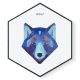 Stockroom  Artworks - Hexagon Canvas Wall Art - Bluetone Geometric Wolf - More Sizes