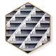 Stockroom  Artworks - Hexagon Canvas Wall Art - Monochrome Balconies - More Sizes