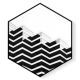 Stockroom Artworks - Hexagon Canvas Wall Art - Monochrome Waves - More Sizes