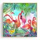 Stockroom Artworks - Square Canvas Wall Art - Six Flamingos - More Sizes