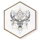 Stockroom  Artworks - Hexagon Canvas Wall Art - Tattoo Stag - More Sizes