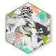 Stockroom  Artworks - Hexagon Canvas Wall Art - Geometry with Butterfly - More Sizes