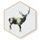 Stockroom  Artworks - Hexagon Canvas Wall Art - Minimalist Stag - More Sizes