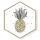 Stockroom  Artworks - Hexagon Canvas Wall Art - Geometric Pineapple - More Sizes