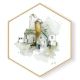 Stockroom  Artworks - Hexagon Canvas Wall Art - Watercolor Housing - More Sizes