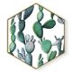 Stockroom  Artworks - Hexagon Canvas Wall Art - Cactus Series - More Sizes