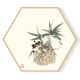Stockroom  Artworks - Hexagon Canvas Wall Art - Vintage Plant - More Sizes