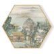 Stockroom  Artworks - Hexagon Canvas Wall Art - Chinese Ancient Hosing - More Sizes
