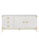 Fabrizio White Sideboard Cabinet with Brass Detail