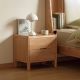 Dilara Solid Oak Wood Bedside Table with Drawers