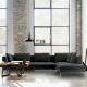 Domino Fabric Feather Down Sofa - L Shape / Sectional Sofa