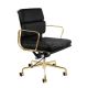 Eames Style Softpad Lowback Office Chair With Castors - Gold Frame