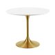Eero Saarinen Tulip Style Dining Table With Brass Base