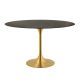 Eero Saarinen Tulip Style Mini Oval Dining Table with Brass Base