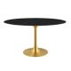 Eero Saarinen Tulip Style Mini Oval Dining Table with Brass Base - Marble