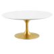Eero Saarinen Tulip Style Round Coffee Table With Brass Base