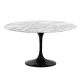 Eero Saarinen Tulip Style Dining Table with Black Metal Base - Marble