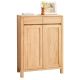 Grayson Solid Oak Wood Shoe Cabinet and Storage Unit
