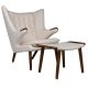 Hans Wegner Style Papa Bear Chair And Ottoman
