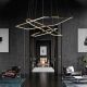 Polished Brass Geometric Chandelier Light Modernism Metal Led Pendant Lamp with Adjustable Cord