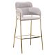 Madsen Velvet Bar Stool Chair Stool with Brass Frame