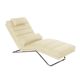 Matteo Leather Chaise Lounge Chair with Steel Frame
