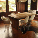 Modern Rustic Recycled Solid Elm Wood Dining Table