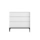 Nordic White Chest Of Drawers with Metal Base