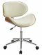 PU Leather Curved Adjustable Office Chair with Back and Seat Cushion