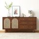 Quinn Solid Oak Wood 2 doors Sideboard with 6 drawers