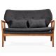 Solomon Solid Wood Fabric Sofa - 2 seater