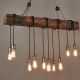 Stockroom Retro Wood Industrial Pendant Light Bar Hanging Ceiling Lamp Rustic Chandelier