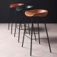 Toledo Industrial Metal Counter Stool with Low Back Upholstered Bar Stool