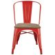 Xavier Pauchard Tolix Style Chair with Elm Seat - Stackable Dining Chair