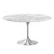 Eero Saarinen Tulip Style Dining Table with Silver Base - Marble